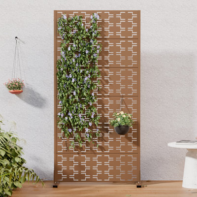 H 72 po x l 35 po x P 16 po avec écran d'intimité en métal et panneau de clôture en treillis pour terrasse
