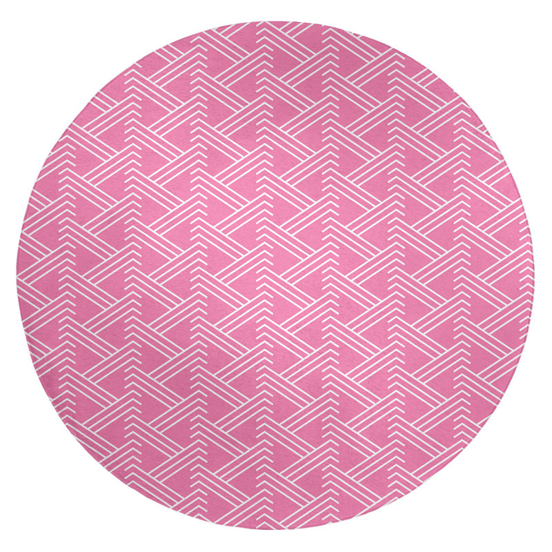 Chenille Geometric Indoor Rug, Round 5'