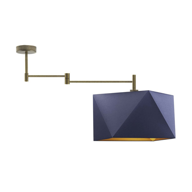 Adish Fabric Semi Flush Mount, Brushed Bronze, Blue