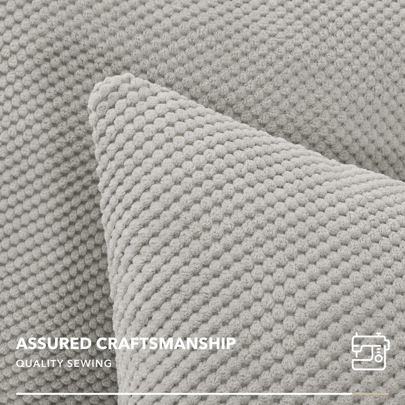 Anajee Light Grey Square Throw Cushion Cover, 45cm H x 45cm W