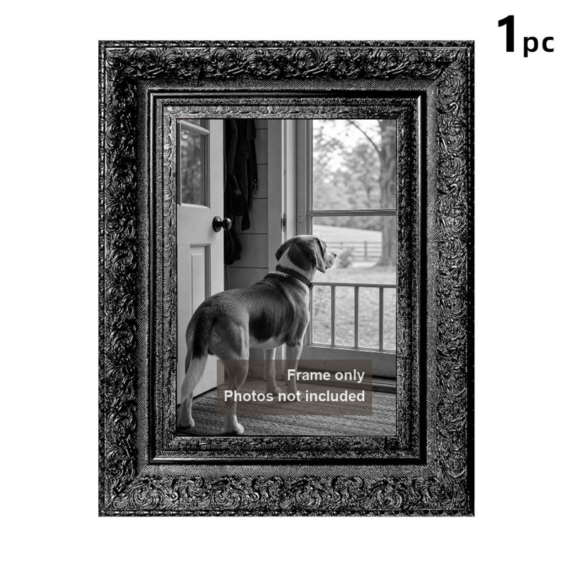 Cadre photo sophistiqué noir 1PC 5 po x 7 po avec décoration murale galerie, Black, 1, L 5 po x H 7 po
