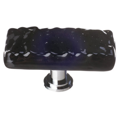 Glacier 2"  Black Long Glass Cabinet Hardware Knob