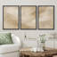 «Neutral Beige Abstract Cloudy Minimal Wall Art», reproduction d'art sur toile encadrée dans la chambre principale-479851079-479851086-479851075