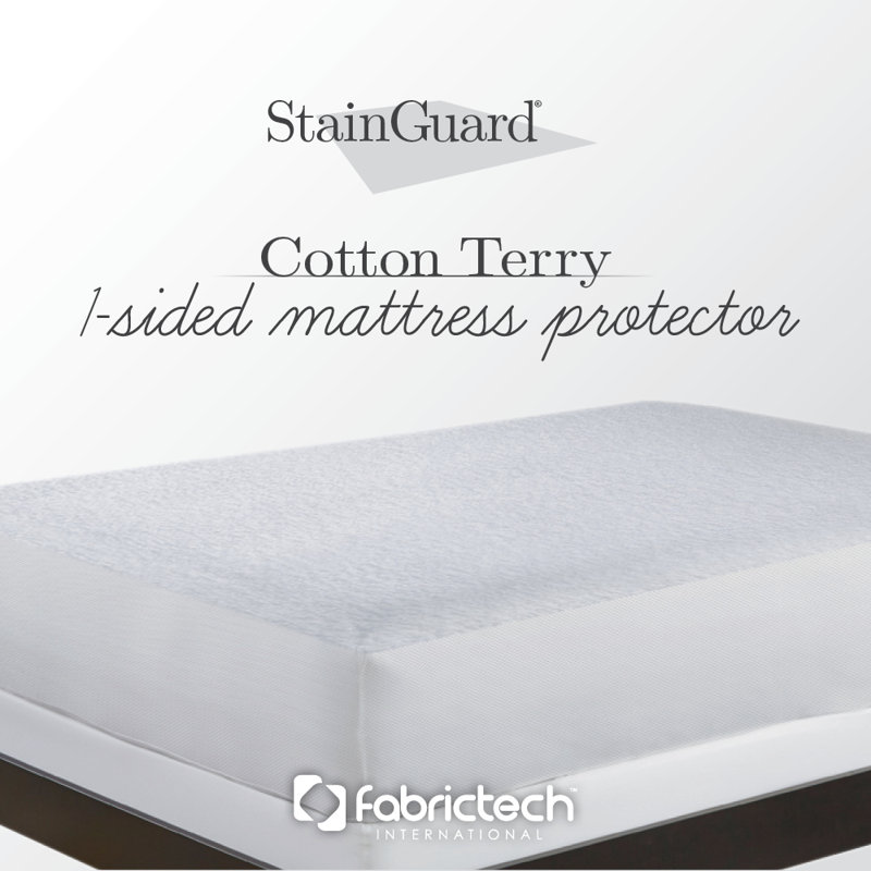 Full Size White Cotton Terry Mattress Protector