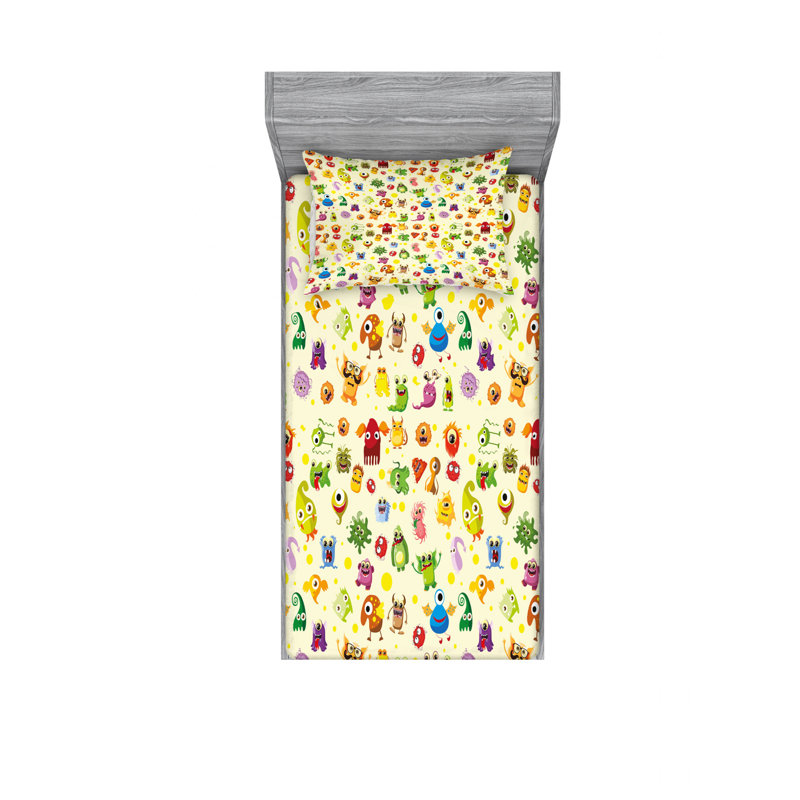Dessins de coon, Ensemble de draps pour lit simple avec drap-housse