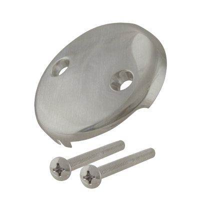 3-1/8" Two-Hole Bathtub Overflow Faceplate and Screws