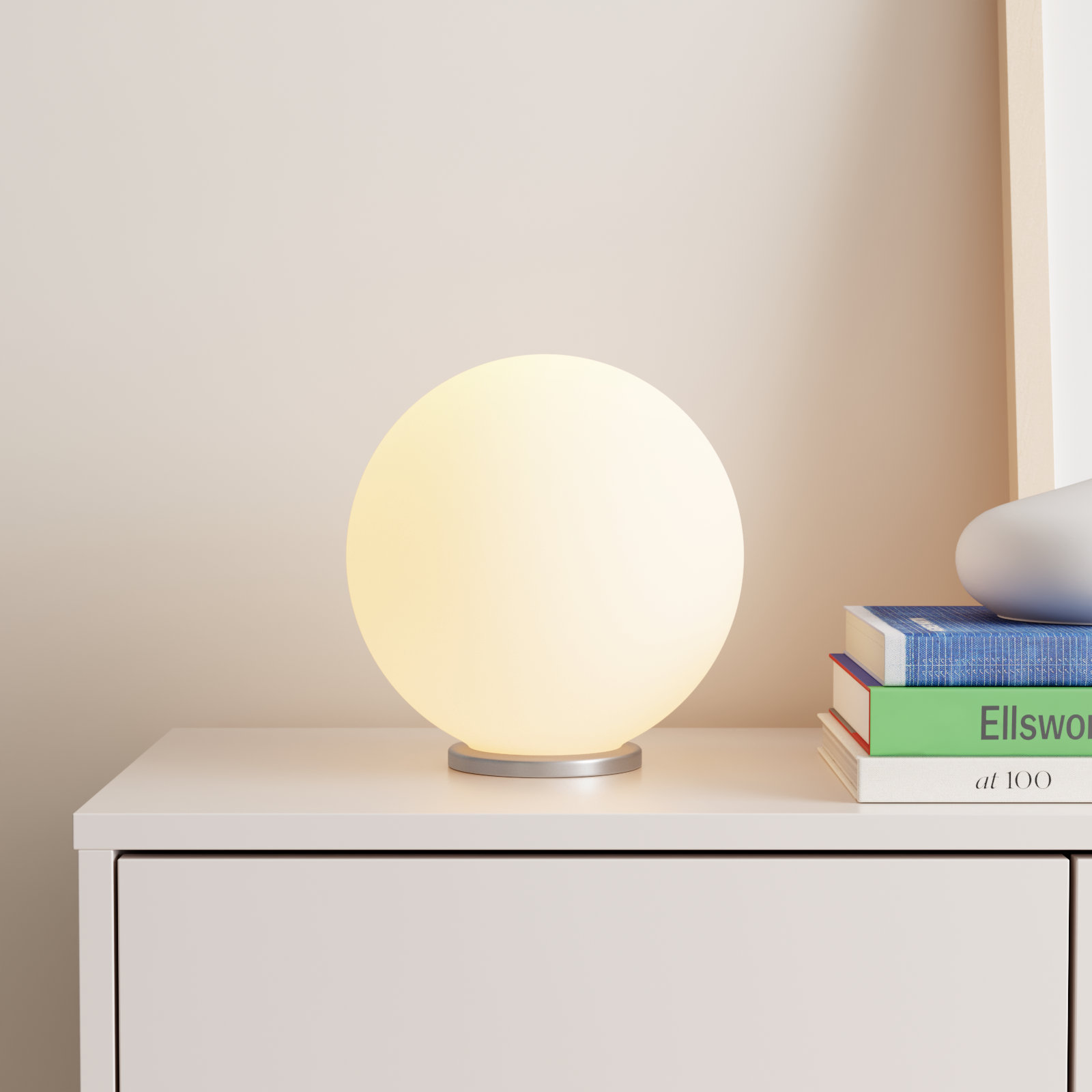 Mia Globe Lamp, 10.25" H x 9.84" W x 9.84" D, Silver