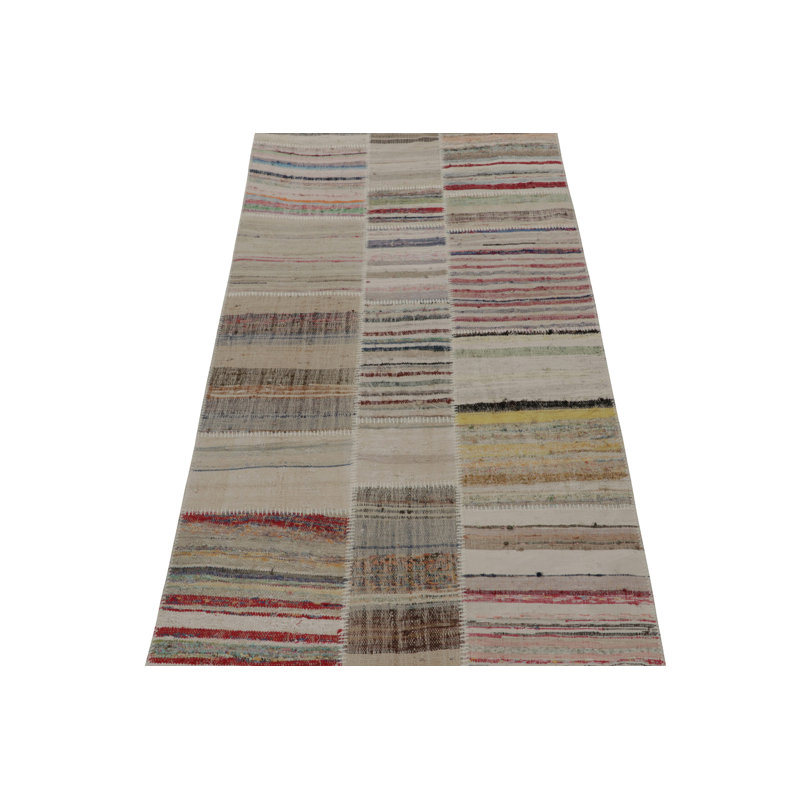 One-of-a-Kind Rectangle 9’ X 12’ Hand Knotted Area Rug, Rectangle 3'11" x 11'