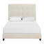 Grand lit plateforme tapissier capitonné beige-1958494051