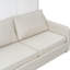 Grand lit avec rangement encastré, mobilier à DEL, beige et compact pour petits appartements, pratique