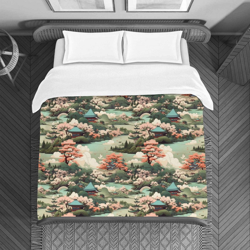 Housse de couette Cherry Blossom Landscape, Housse de couette grand