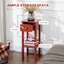 Table d'appoint à 2 niveaux avec tiroir, table de bout étroite avec tablette inférieure, pour le salon ou la chambre à coucher, rouge