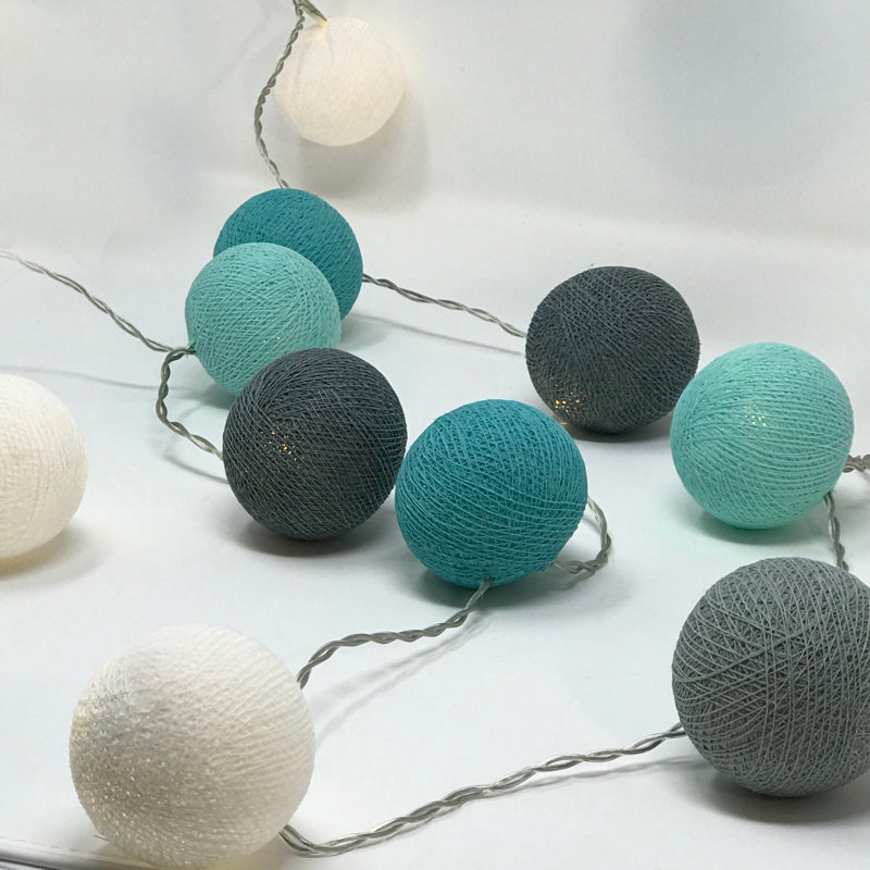 Misti LED Cotton Ball String Light, 10 Lamps - 5 Metre Long