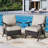 Polyethylene (PE) Wicker Outdoor Patio Sofa with Cushions-2050764431