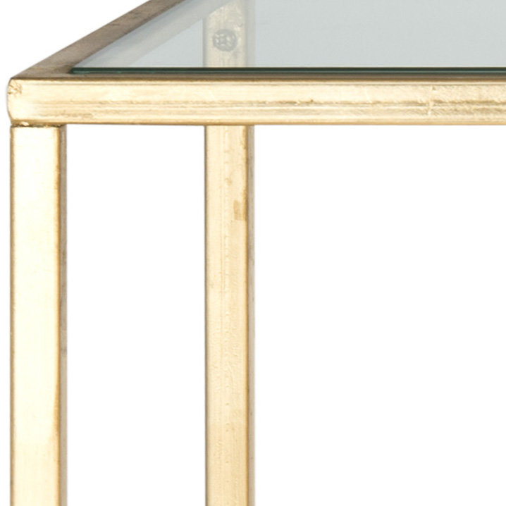 Celia 160cm Glass Top Console Table, Gold