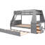 Lit superposé gris avec lit simple superposé double, lit gigogne, bureau et rangement, tablette - Proéminence-1513350063