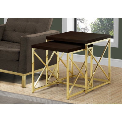 Gragg Nesting Table Side 2 - Pieces End, Metal, Accent, Living Room, Bedroom, Metal by Wade Logan