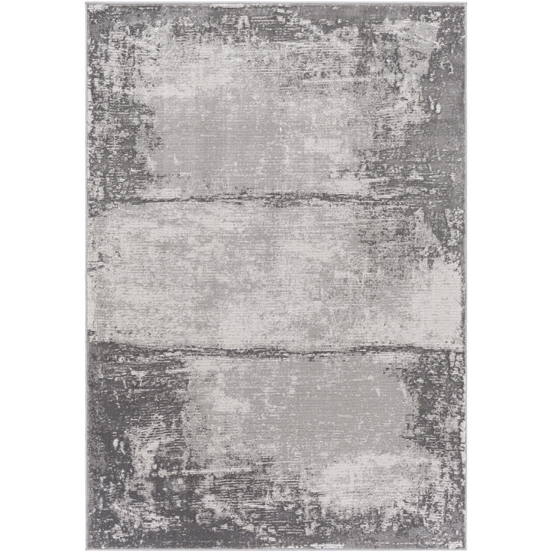 Adilynn Abstract Taupe/Ivory Area Rug, Rectangle 9' x 12'4"