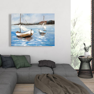 Deux bateaux sur l'eau - Toile de bureau pour décoration intérieure