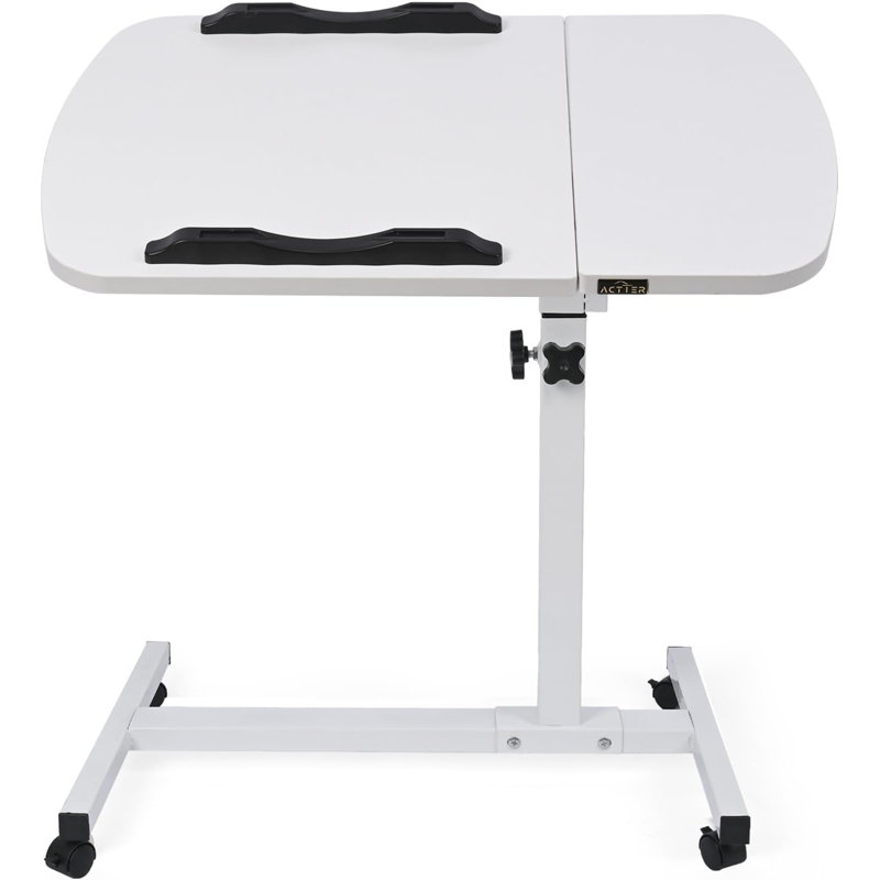 27.5'' H x 23.23'' W Laptop Cart with Wheels, White