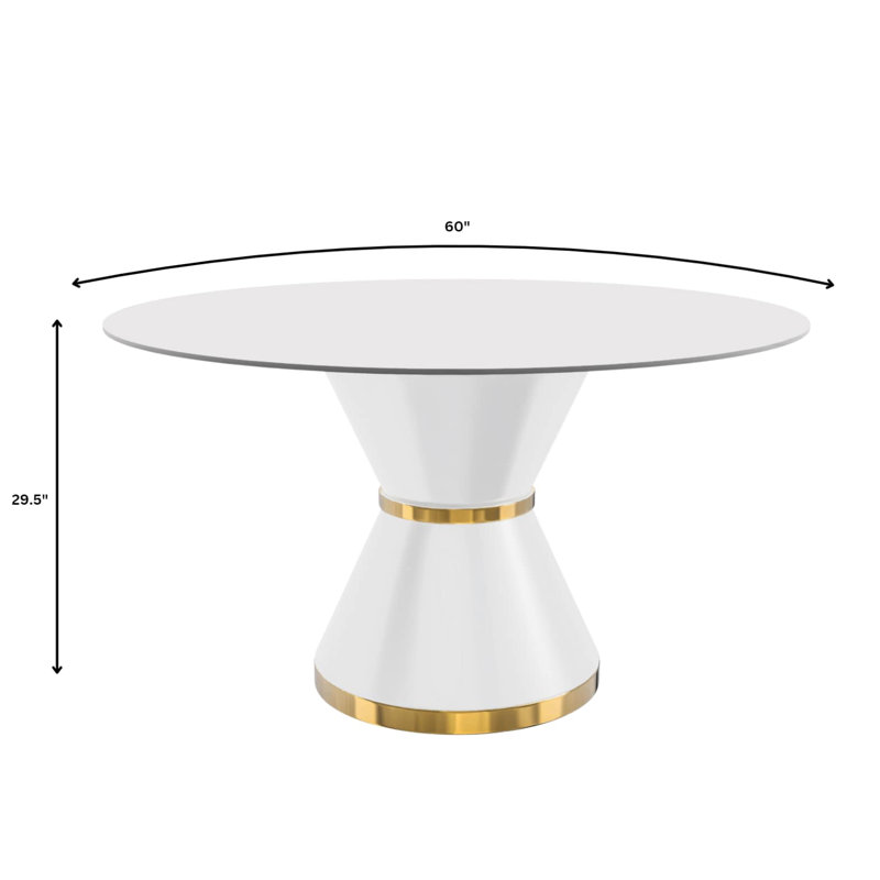 Table de salle à manger Prynn Series, Blanc uni
