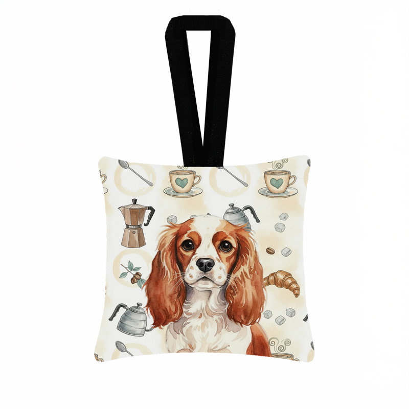 Ornement carré en tissu Blanheim English Toy Spaniel, English Toy Spaniel Blenheim