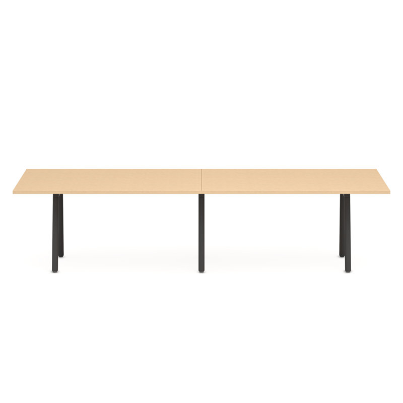 Table de conférence Series A, Gris anthracite / chêne naturel, H 29 po x l 42 po x P 124 po