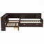 Lit plateforme en L avec lit gigogne, tiroirs de rangement et tablettes en L-1697294997