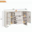 Buffet Mid-Century moderne avec rangement, armoire de rangement avec 2 portes et 3 tiroirs-32204146