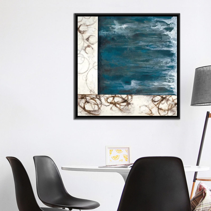 « stream », impression sur toile, H 18 po x l 18 po x P 1,5 po, Toile avec cadre noir, Pas de tapis