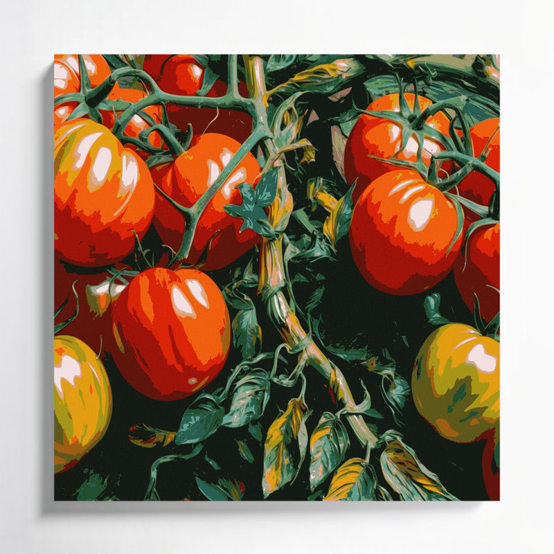 Art mural sur toile, légumes et tomates Roma, H 12 po x l 12 po