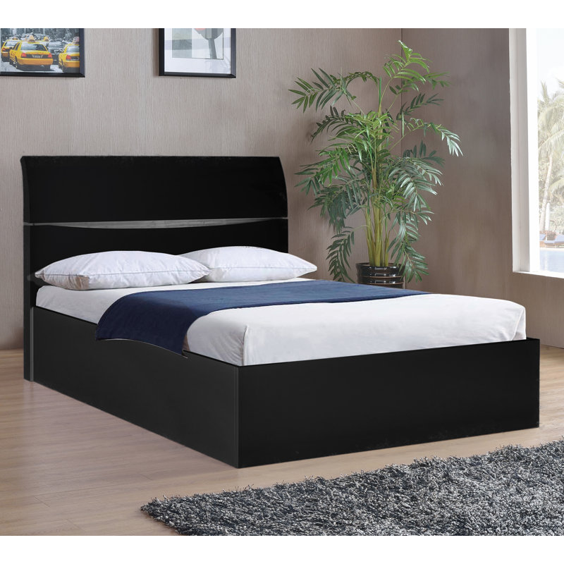 Merlemont Ottoman Storage Bed, Black, Double (4'6)