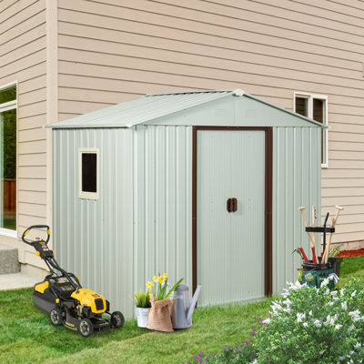 8x4 Metal Outdoor Storage Shed With Window White -  HOA.WWC, 8X4JDSHEDYOUWINWHITE