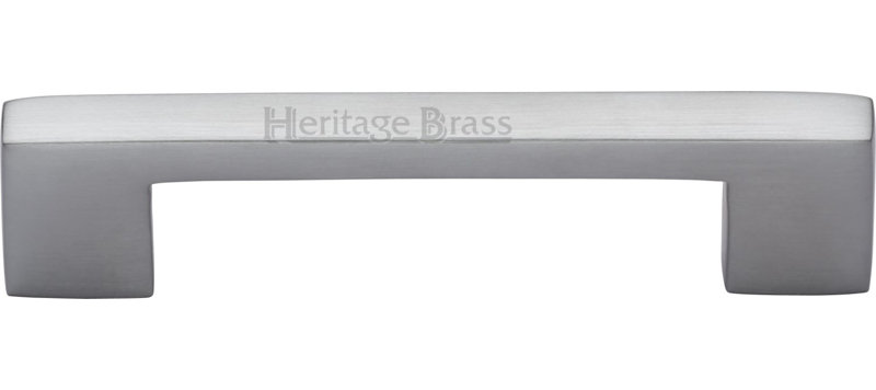 Heritage Brass Heritage Cabinet Pull Metro Design, 11.6cm L x 1cm W, Satin Chrome