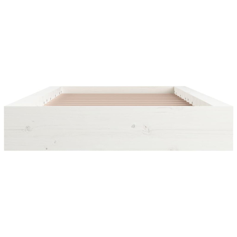 Bed Frame Solid Wood, 93 x 192.5cm, White
