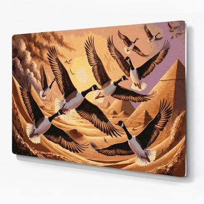 Birds Egyptian Goose Brown Metal Wall Art