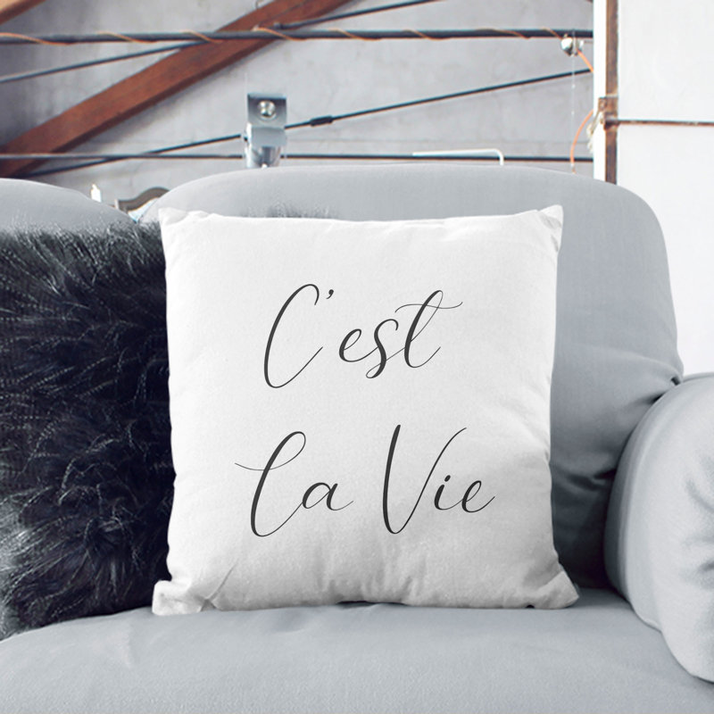 C'est La Vie Square Throw Cushion, 55cm H x 55cm W x 20cm D