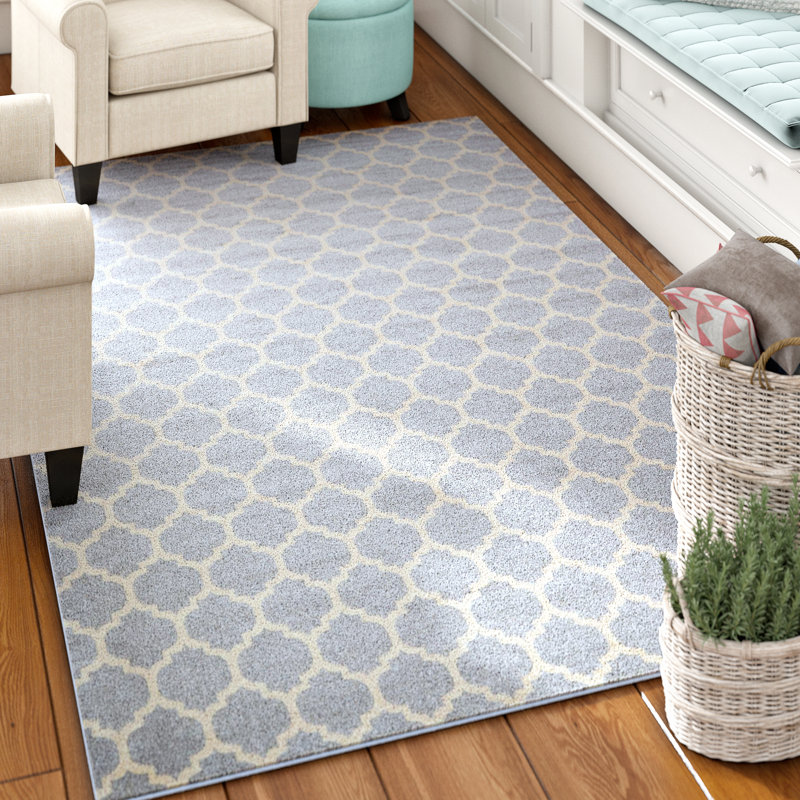 Tapis à motif géométrique gris Molly, Rectangle 4 pi 1 po x 6 pi 1 po