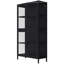 Armoire de rangement à quatre portes en verre avec tablettes réglables, buffet en acier laminé à froid-669011740
