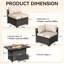 Fauteuil modulaire en rotin toutes saisons pour 8 personnes avec table de foyer et coussins luxueux-1203180040-1203180042