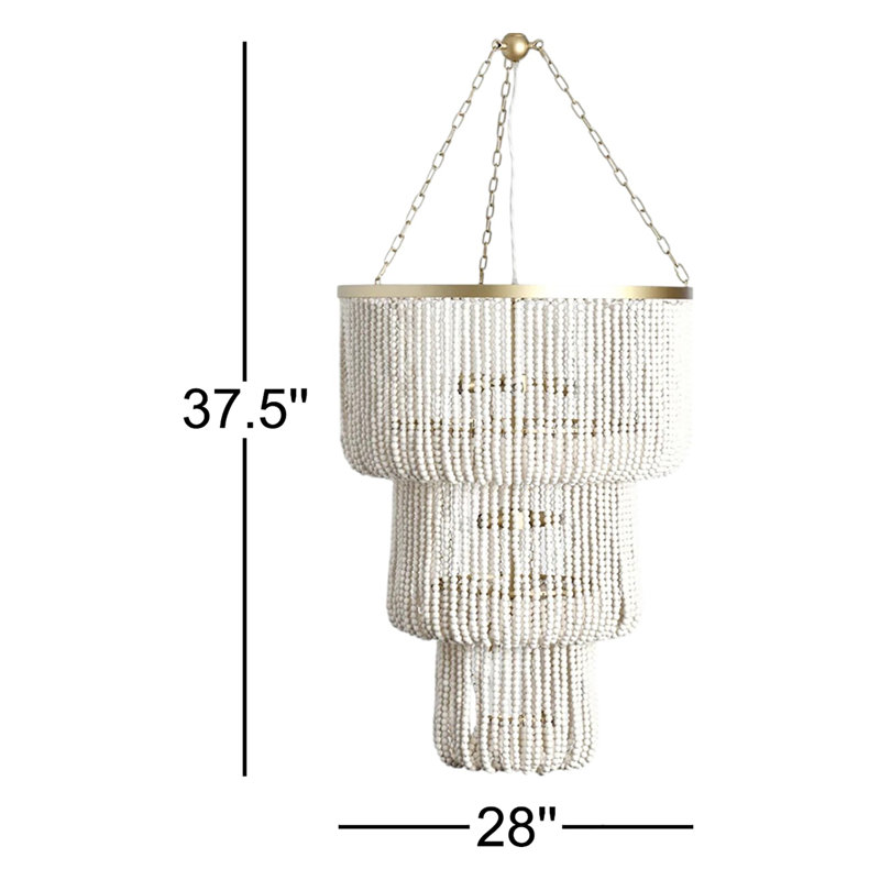 Amanda White Beaded Chandelier