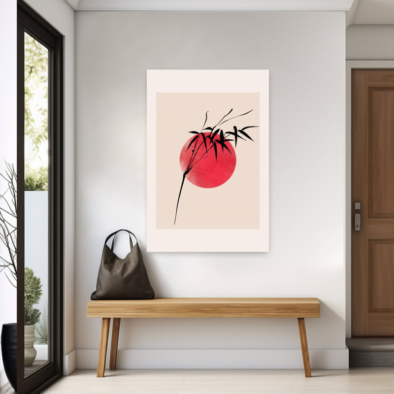 Art contemporain contemporain audacieux en bambou, H 60 po x l 40 po