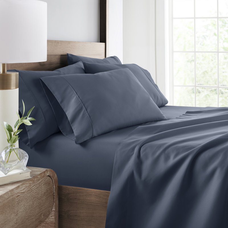 Ultra-Soft Double Brushed 6 Piece Sheet Set – Deep Pocket, Wrinkle Resistant, Fade Resistant Bedding, Stone