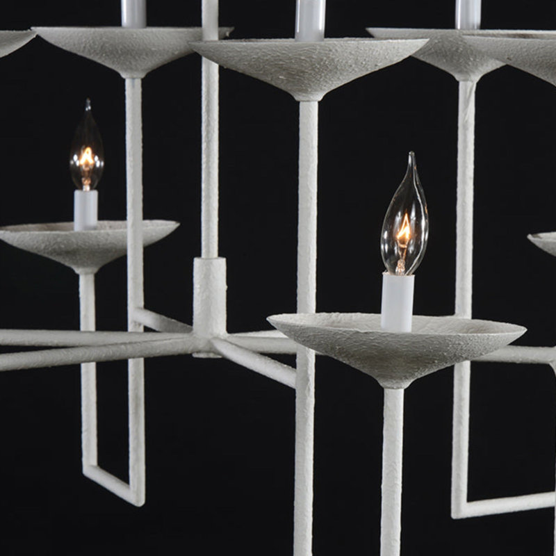 12 - Light Chandelier, 36" H x 47" W x 47" D, White