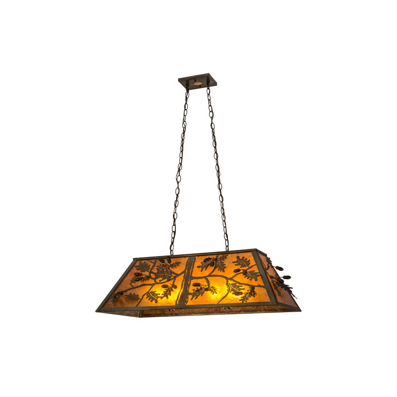 Luminaire suspendu linéaire à 6 lumières pour table de billard Oak Leaf and Acorn