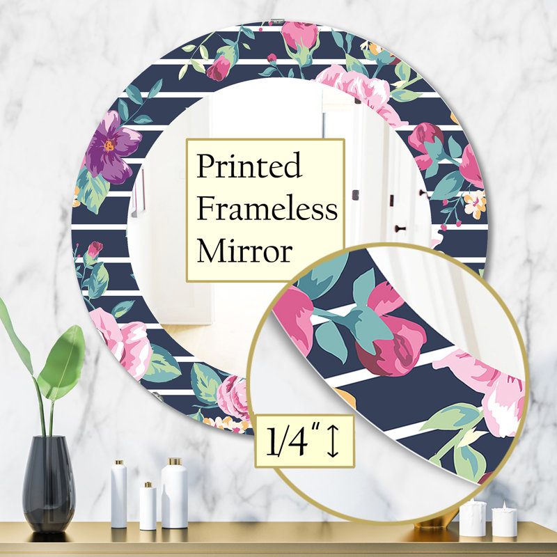 Pink Blossom 33 - Miroir traditionnel, H 31,5 po x l po
