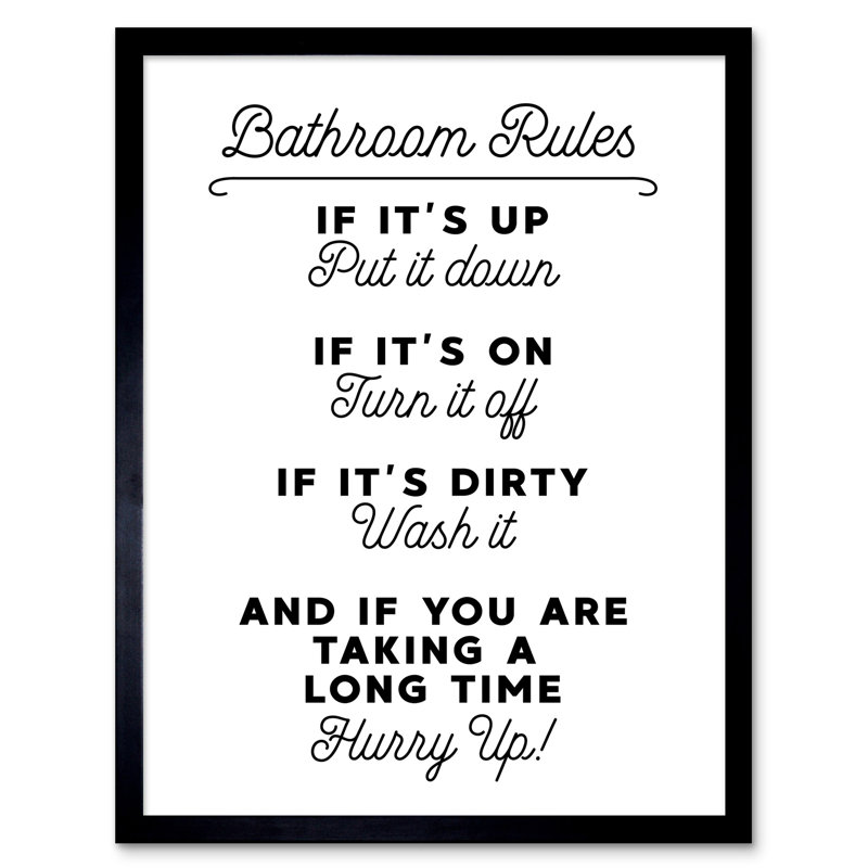 Toilet Humour Sign - Single Picture Frame Print