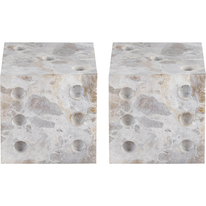 Dice marbre figurines et sculptures abstraites, Beige