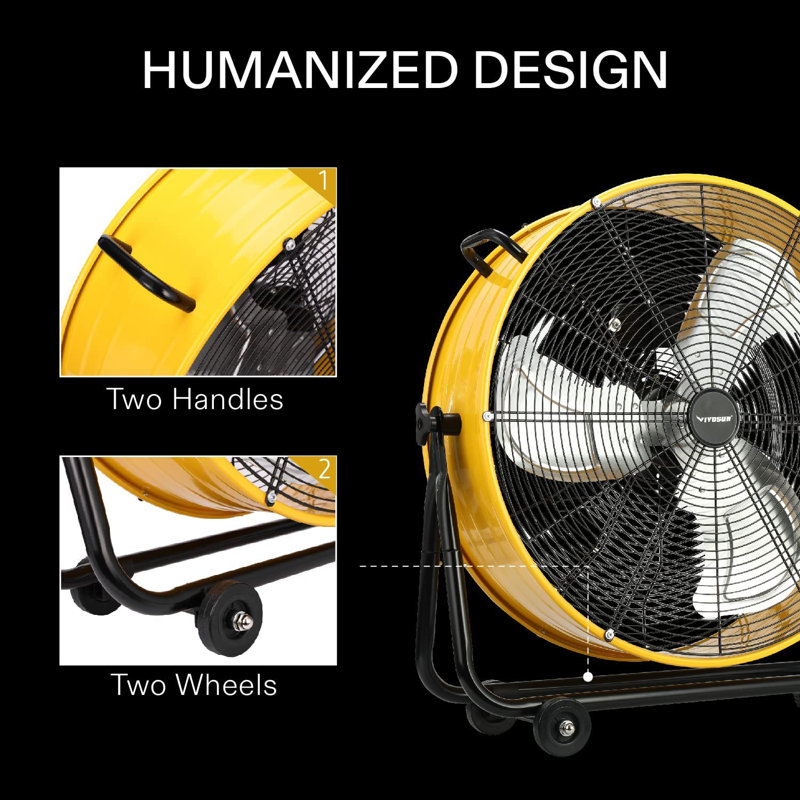 24 In. Industrial 3-speed Tilt Drum Fan