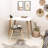 Modern Study Desk, White, 31.5 x 29.1 x 23.6 inches | 100% Melamine Coated Particle Board, 0.7 inches Thick | Durable Wooden Legs, Scandinavian Design, Perfect for Home Office & Study Spaces, Stylish & Functional